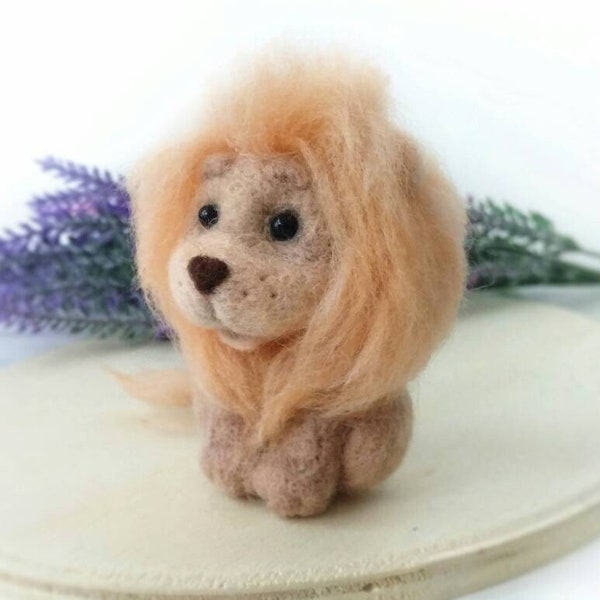 Needle Felted Lion Etsy