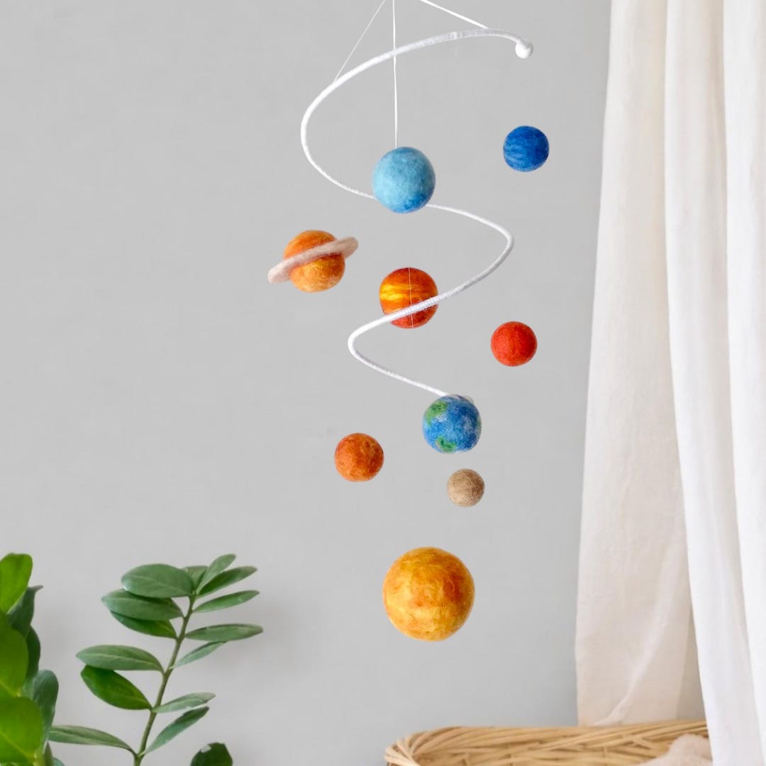 Solar System Mobile Nursery Space Mobile Baby Boy Felt Planets Mobile ...