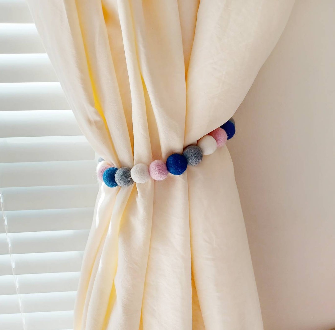 Blue Curtain Tie Backs Girl Curtain Tiebacks Kids Nursery Curtain