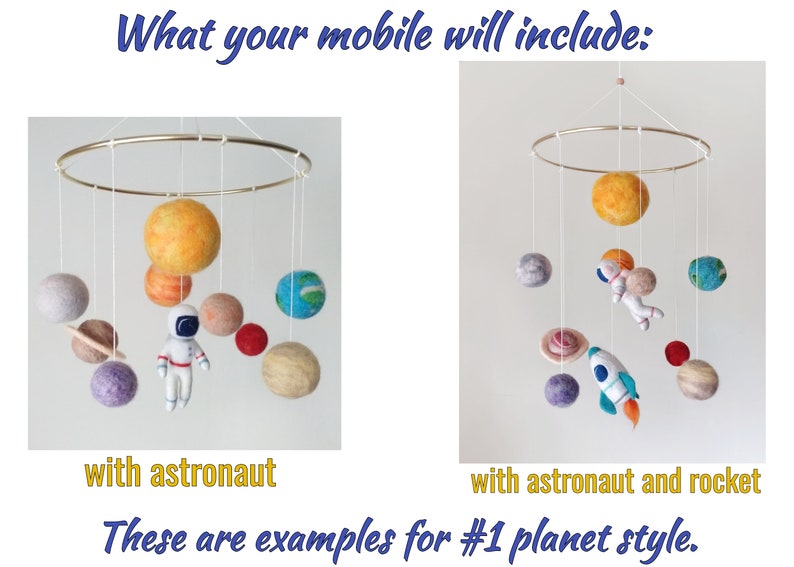 Solar System Mobile Nursery Pastel Outer Space Mobile Baby Boy Felt ...