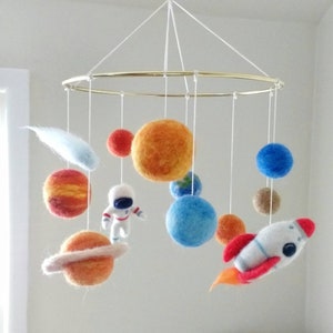 Solar system mobile crib Space mobile for nursery Planet mobile Space baby mobile Space nursery hanging decor Baby shower gift newborn image 8