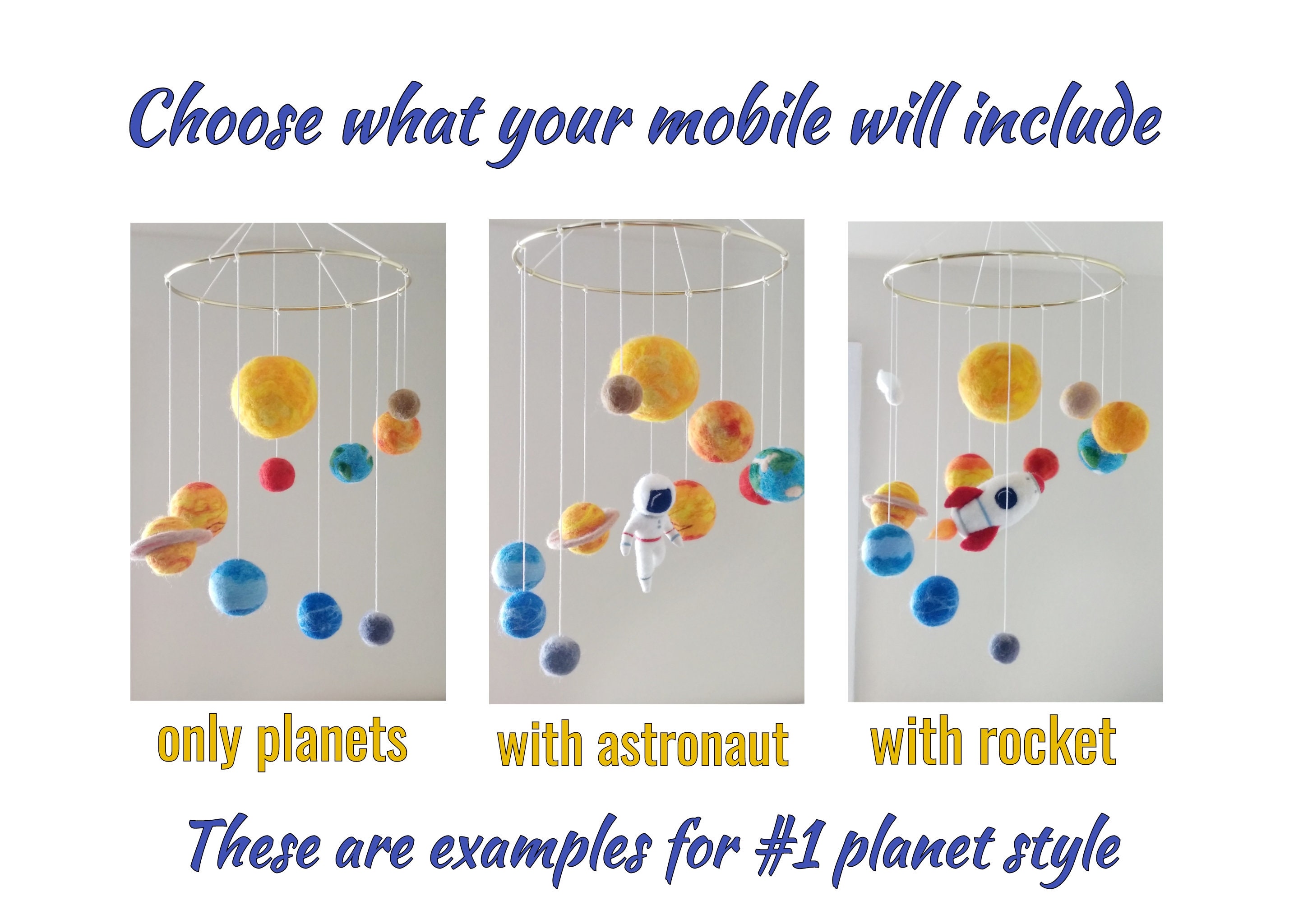 Solar System Mobile Crib Space Mobile Nursery Felt Planet Mobile ...