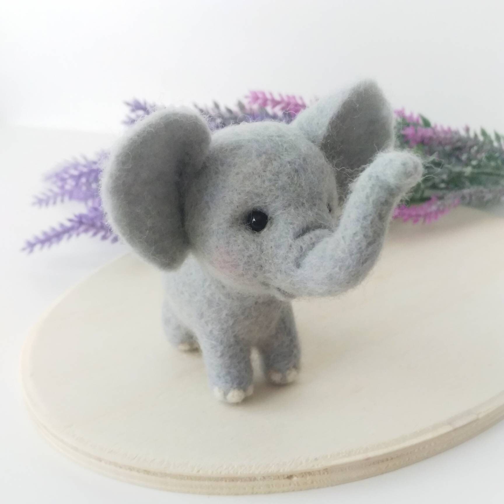 Needle Felt Starter Kit Elephant Animal Doll With Wool - Temu