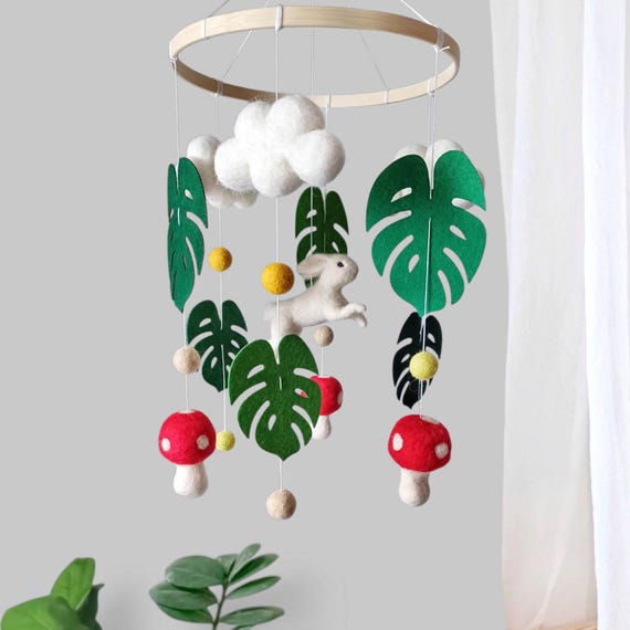Kaninchen mobile Krippe Wald Baby mobile Junge Tropische Wald Mobile  Kinderzimmer Dschungel mobile neutral Pilz Monstera Natur Cottagecore  Kinderzimmer - Etsy.de