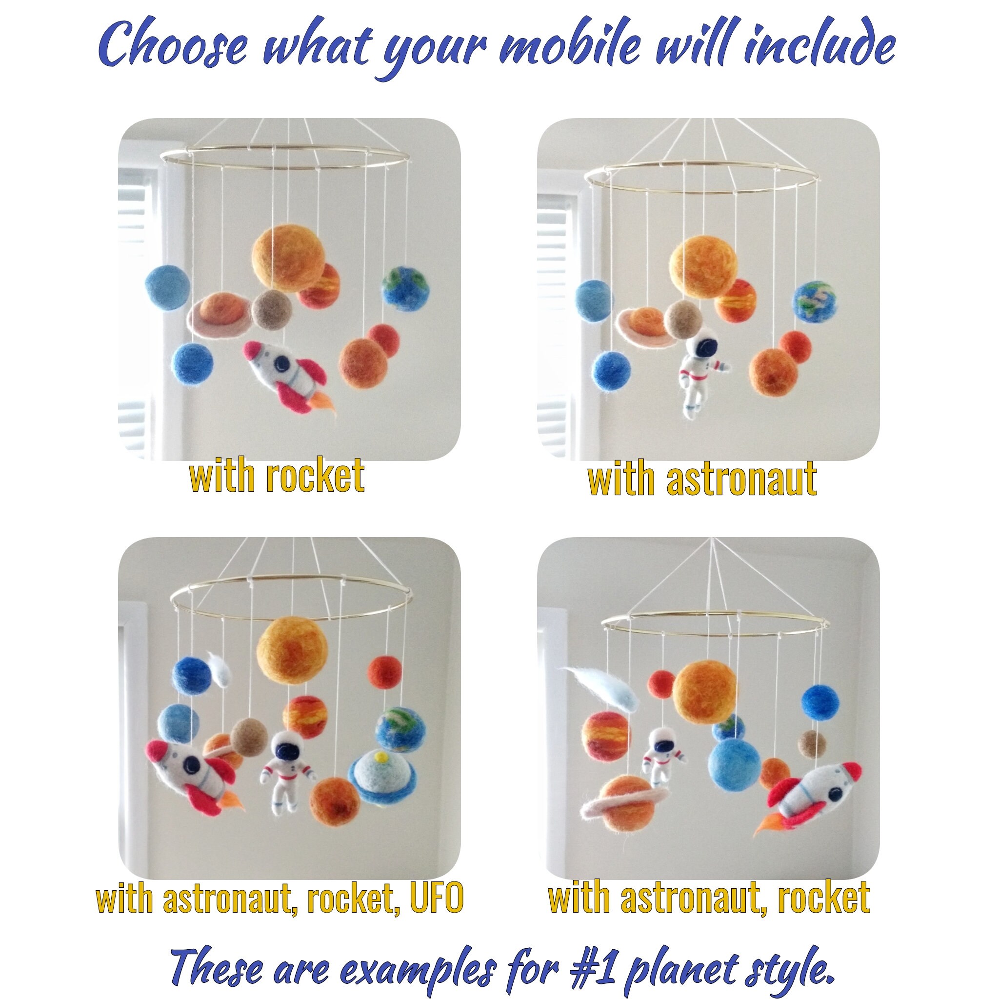 Solar System Mobile Nursery Outer Space Mobile Baby Boy Planets Mobile ...