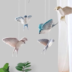 Bird Mobile Nursery Flying Birds Baby Mobile Neutral Swallow Mobile ...