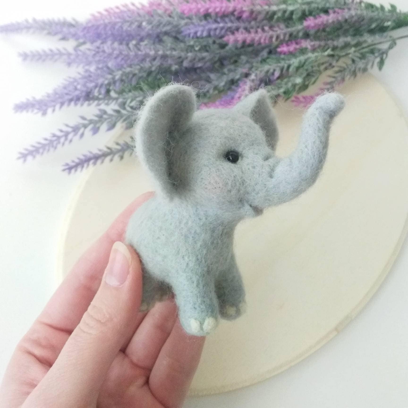 Needle Felt Starter Kit Elephant Animal Doll With Wool - Temu