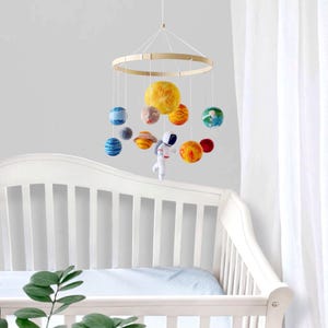Solar System Mobile Crib Felt Planets Mobile Nursery Astronaut Mobile ...