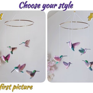 Hummingbird Mobile Woodland Humming Bird Baby Mobile Girl Flying Birds ...