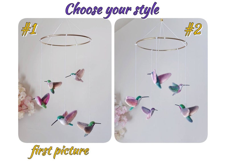 Hummingbird Mobile Woodland Humming Bird Baby Mobile Girl Flying Birds ...