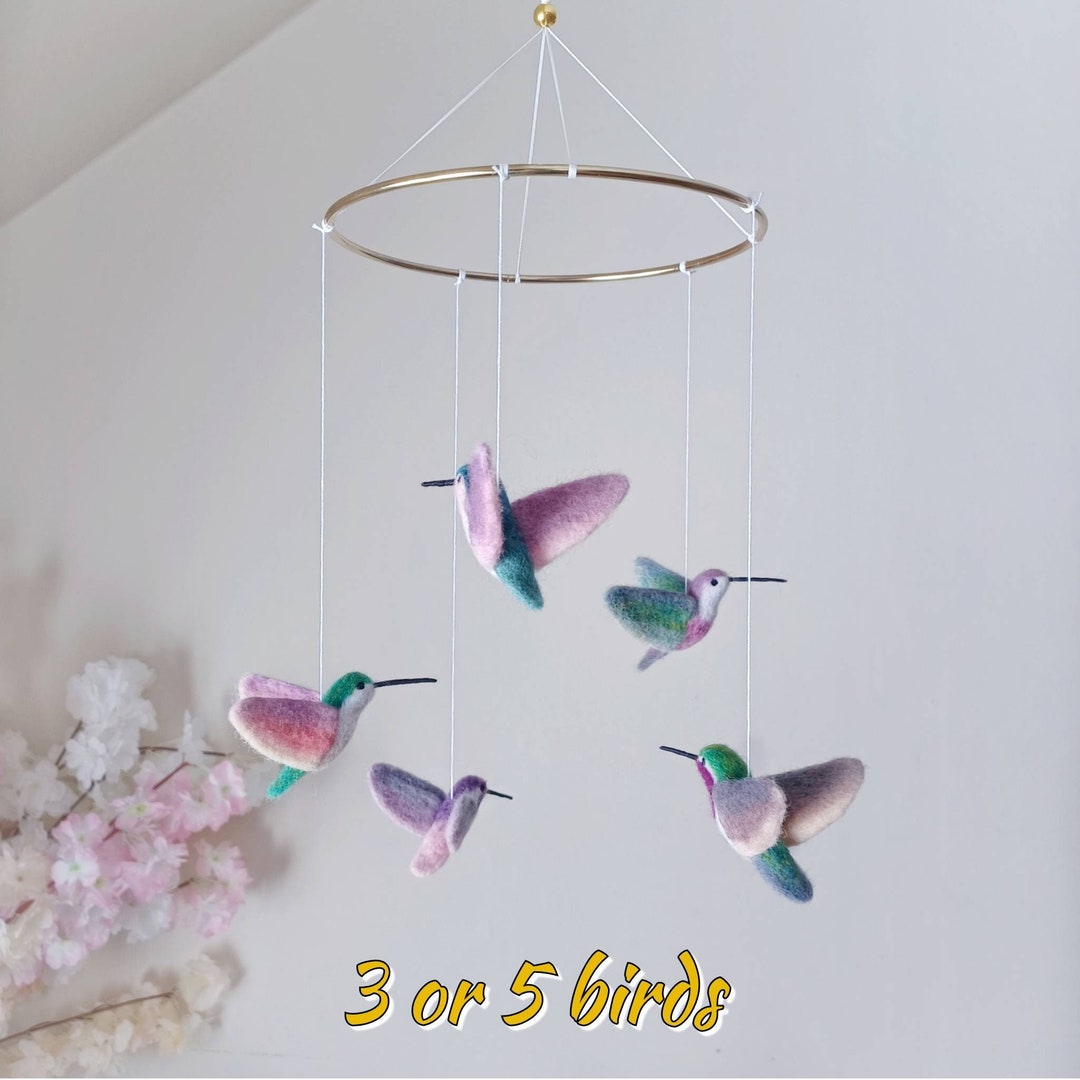 Hummingbird Mobile Tropical Birds Baby Mobile Girl Flying Bird Mobile ...