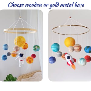 Solar system mobile crib Space mobile for nursery Planet mobile Space baby mobile Space nursery hanging decor Baby shower gift newborn image 3