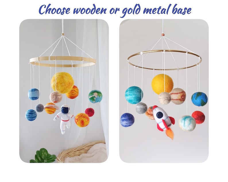 Solar system mobile crib Space mobile for nursery Planet mobile Space baby mobile Space nursery hanging decor Baby shower gift newborn image 3