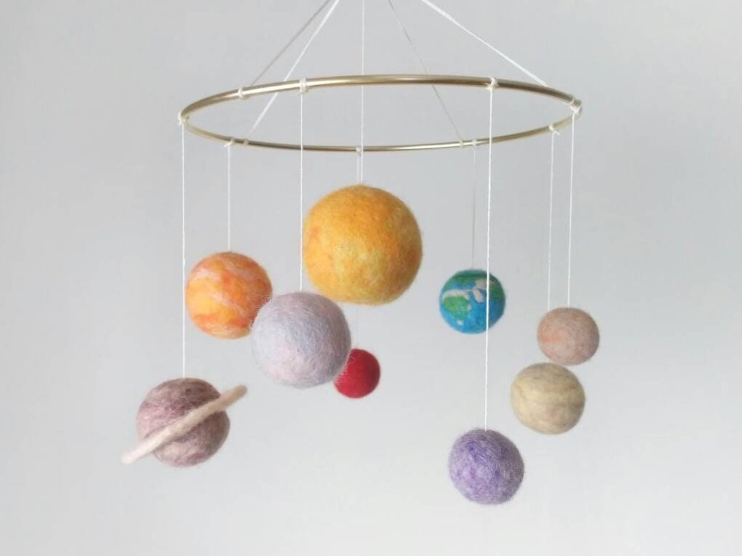Solar System Mobile Crib Pastel Space Mobile Nursery Planet Mobile Baby ...