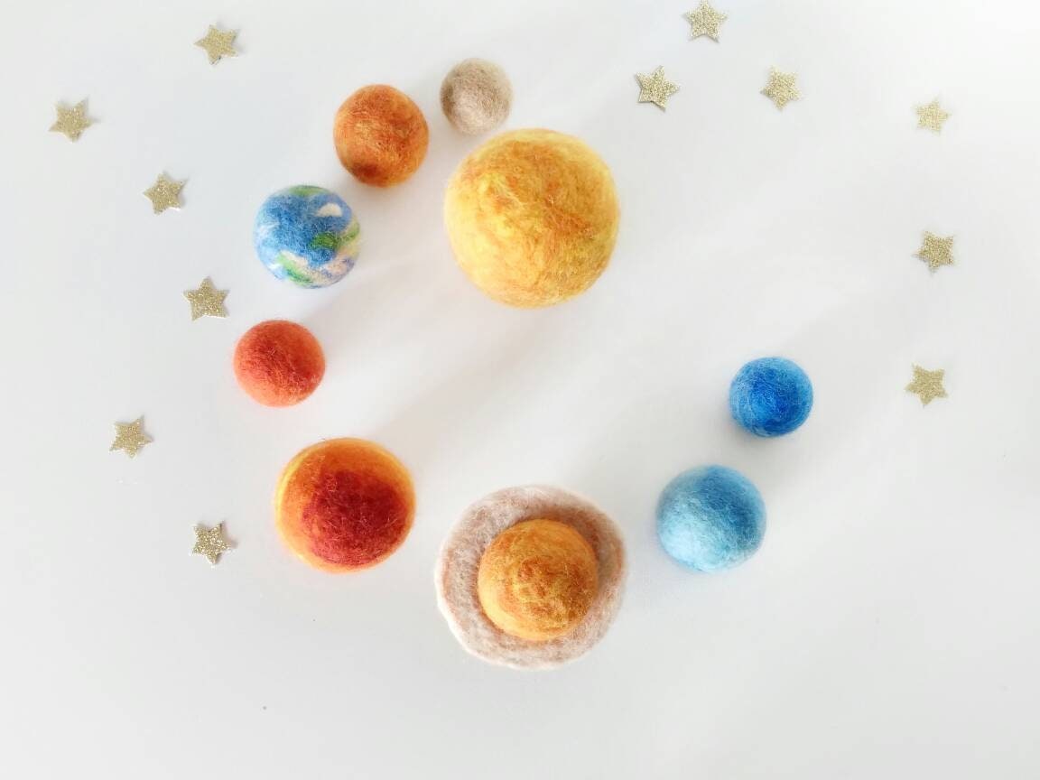Fühlfilz-Tafel Sonnensystem – 104x75 Cm, Mit Planeten & Figuren, Montessori Lernspiel Für Kinder 1–5 Jahre