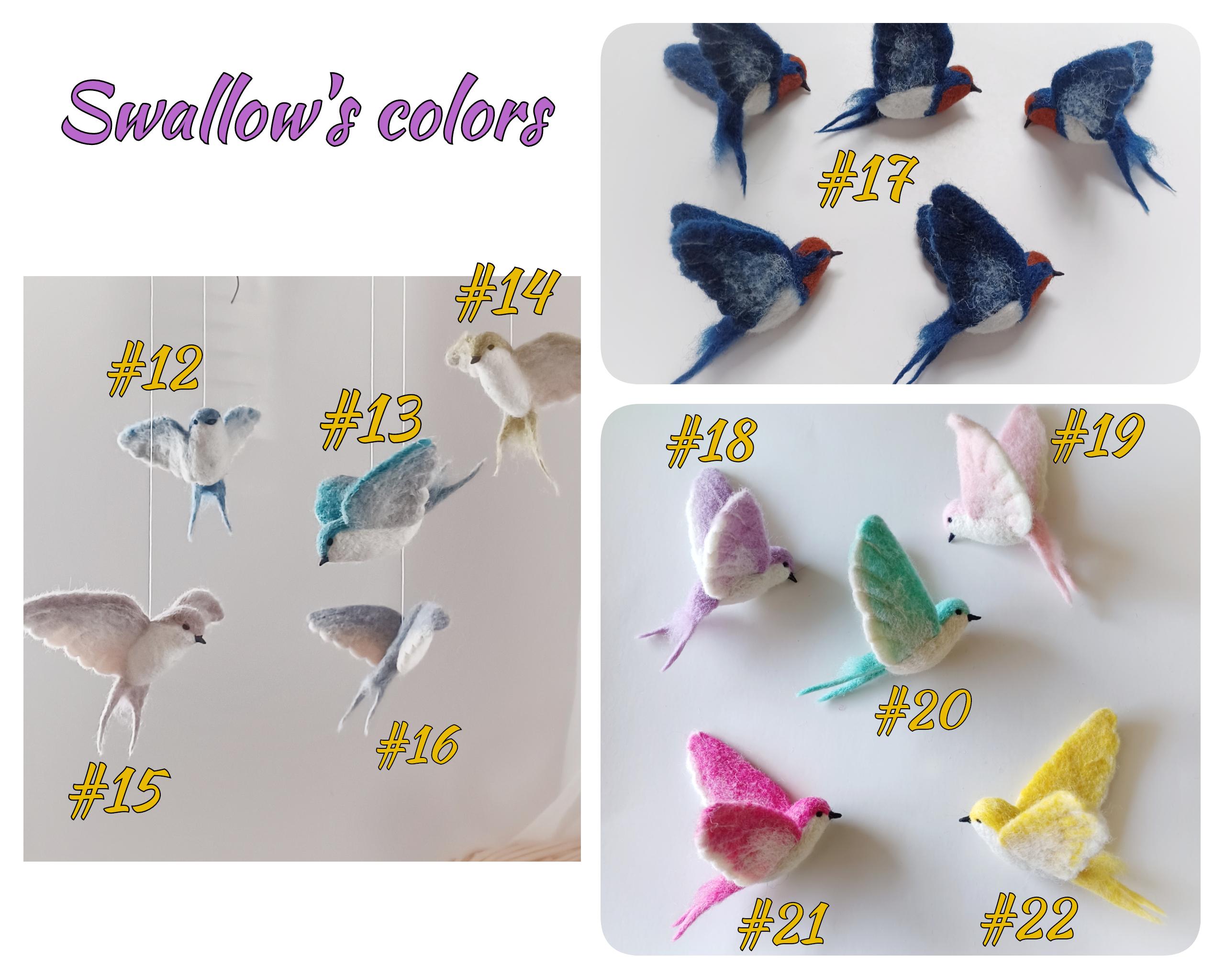 Bird Mobile for Nursery Flying Bird Baby Mobile Neutral Felt Bird Crib ...