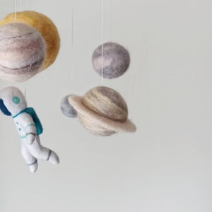 Pastel Solar System Mobile Crib Felt Planets Mobile Nursery Outer Space ...