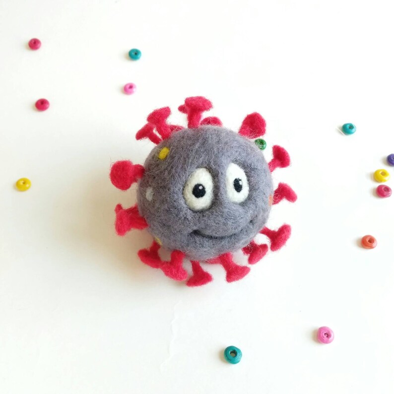 Needle Felted Virus Toy Stuffed Virus Model Cute Virus Etsy Canada