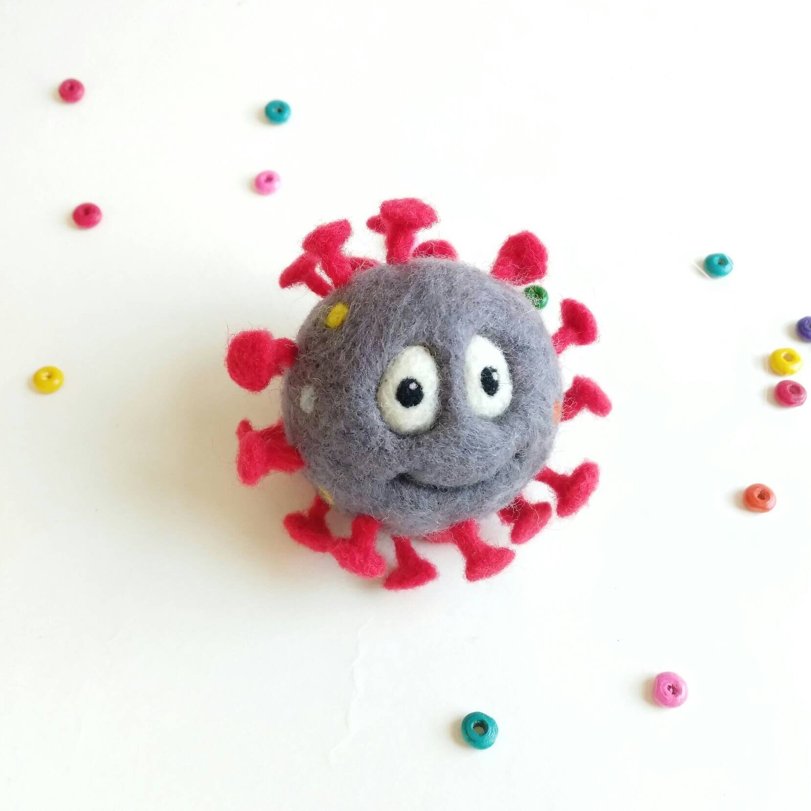 Needle Felted Virus Toy Stuffed Virus Model Cute Virus Etsy Canada