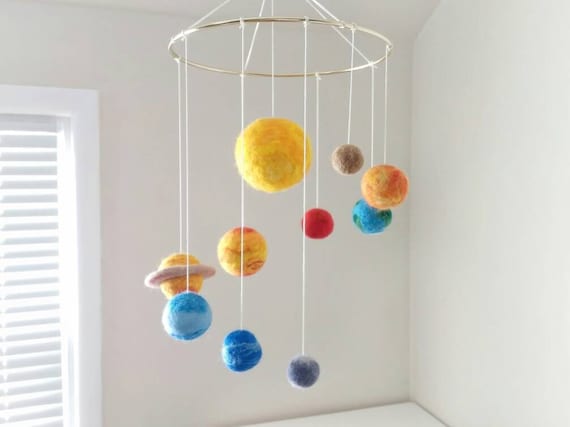Baby Boy Nursery Mobile Space Themed Cot Mobile Solar System