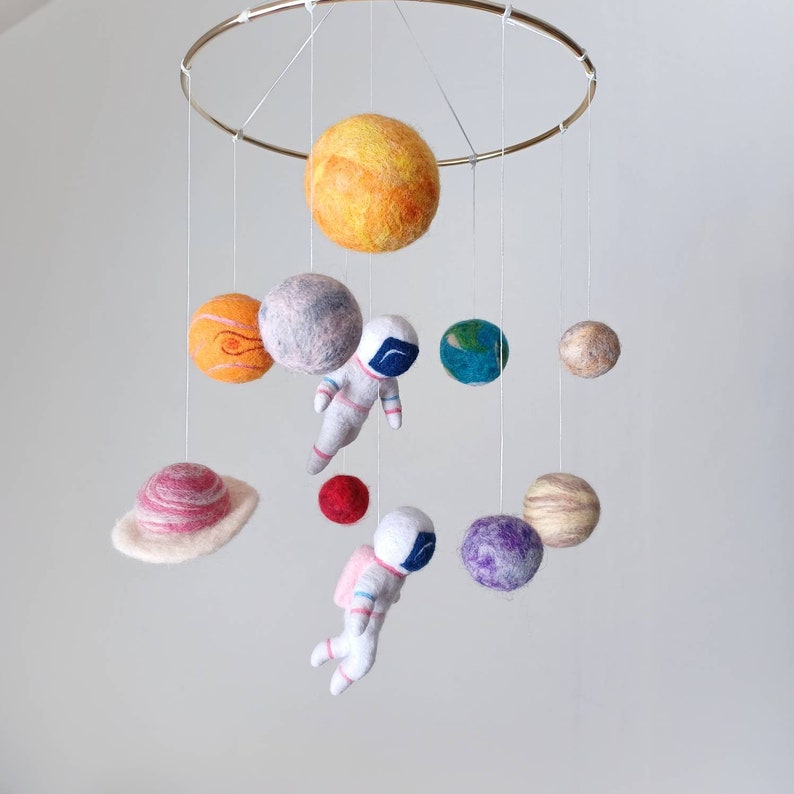 Solar System Mobile Nursery Outer Space Mobile Crib Felt Planet Mobile ...