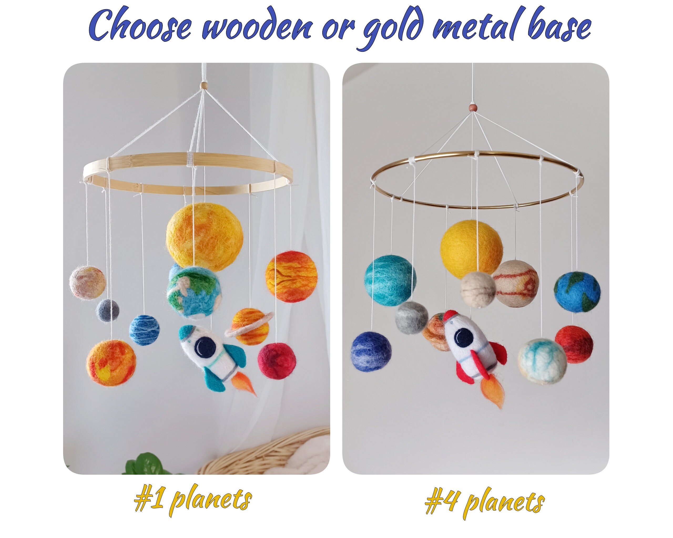 Solar System Mobile Nursery Outer Space Mobile Baby Boy Planets Mobile ...