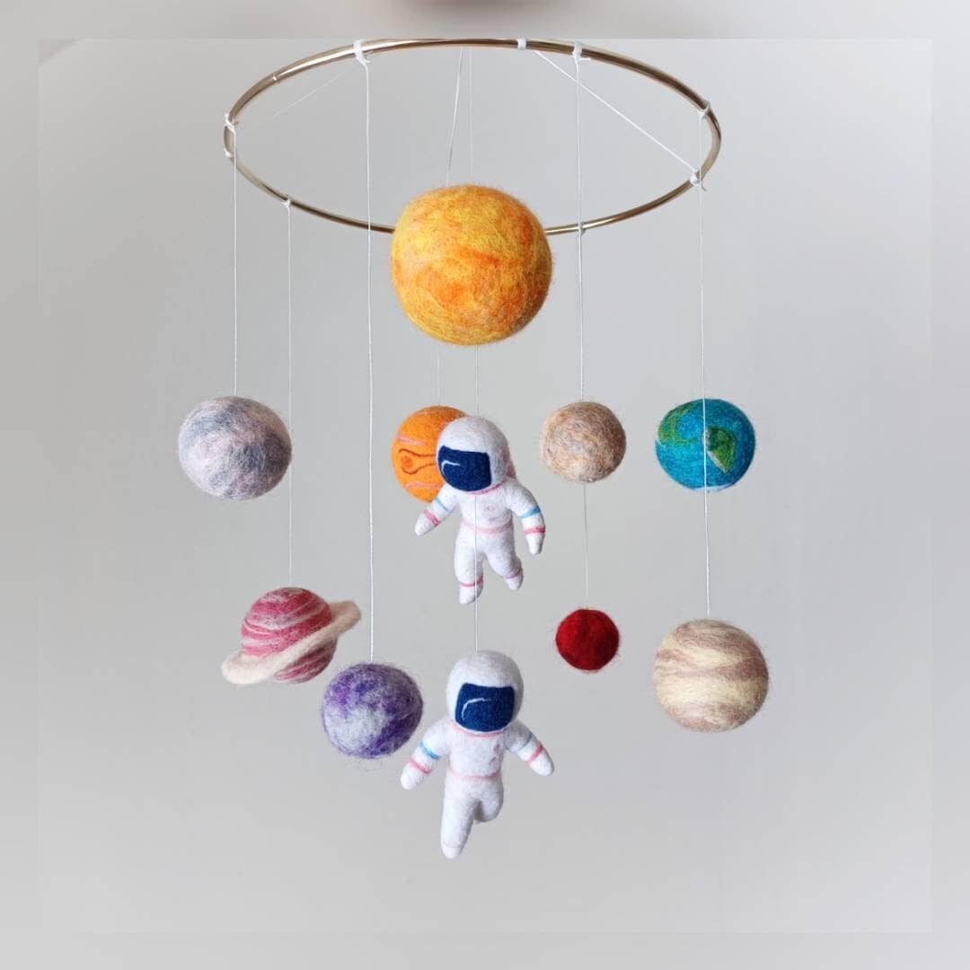 Solar System Mobile Nursery Outer Space Mobile Crib Felt Planet Mobile ...