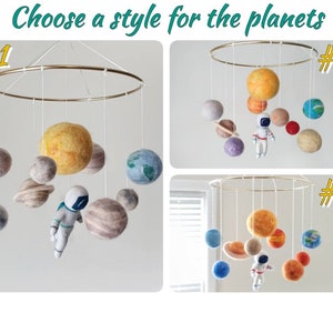 Pastel Solar System Mobile Crib Felt Planets Mobile Nursery Outer Space ...