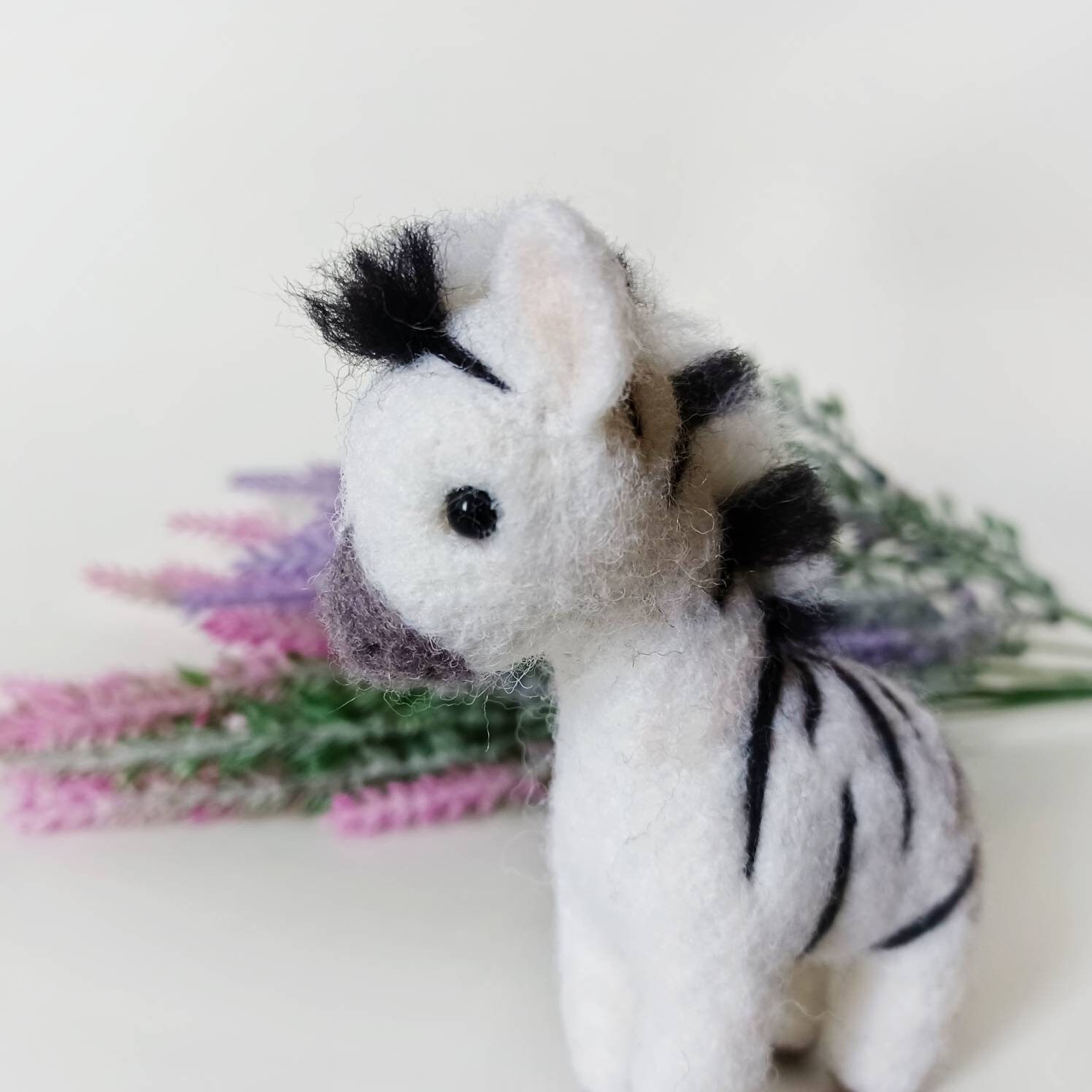 Needle Felted Zebra Needle Felted Animals Felt Animal Mini Etsy