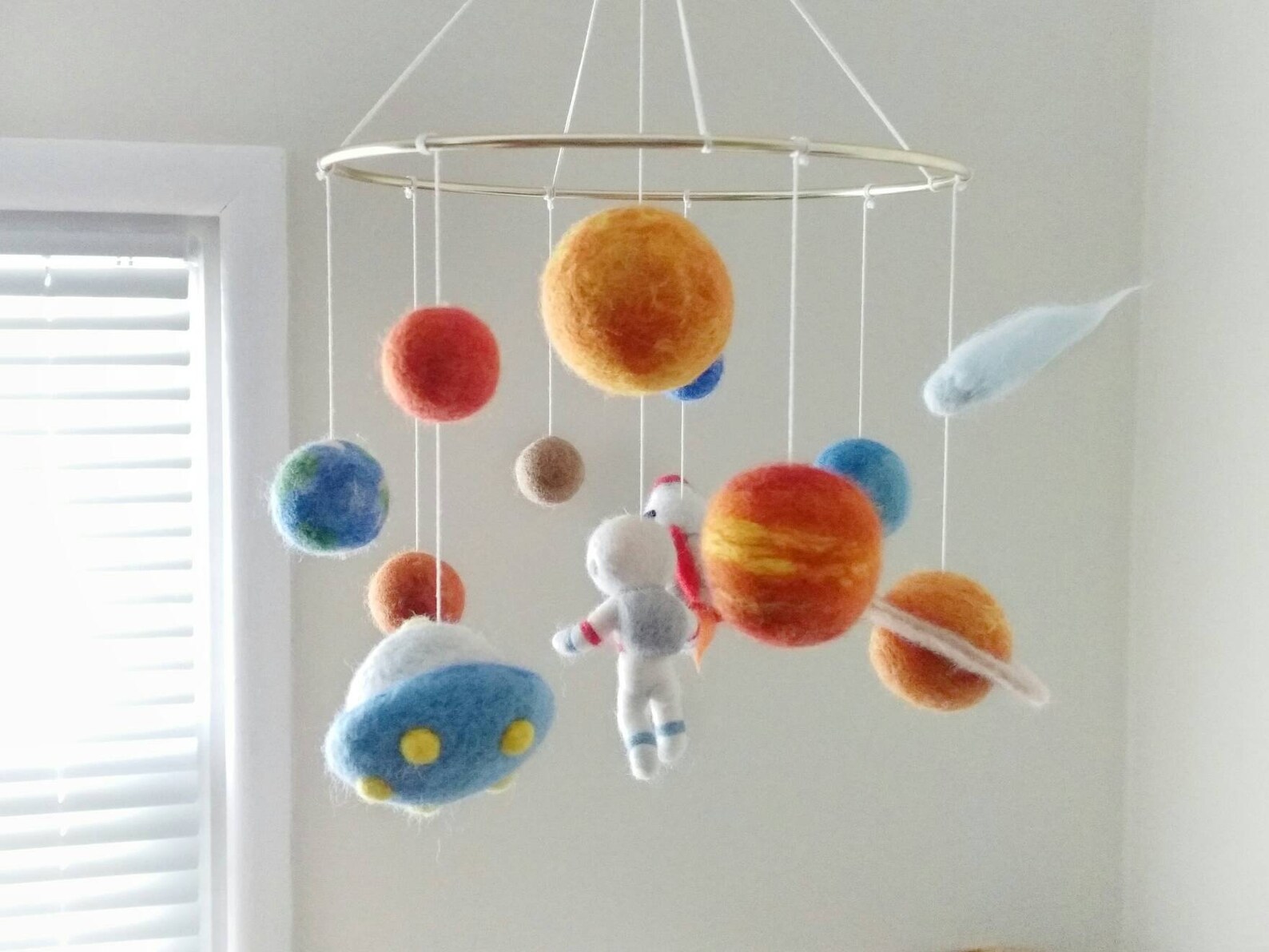 Solar system mobile crib Felt mobile nursery Astronaut Etsy