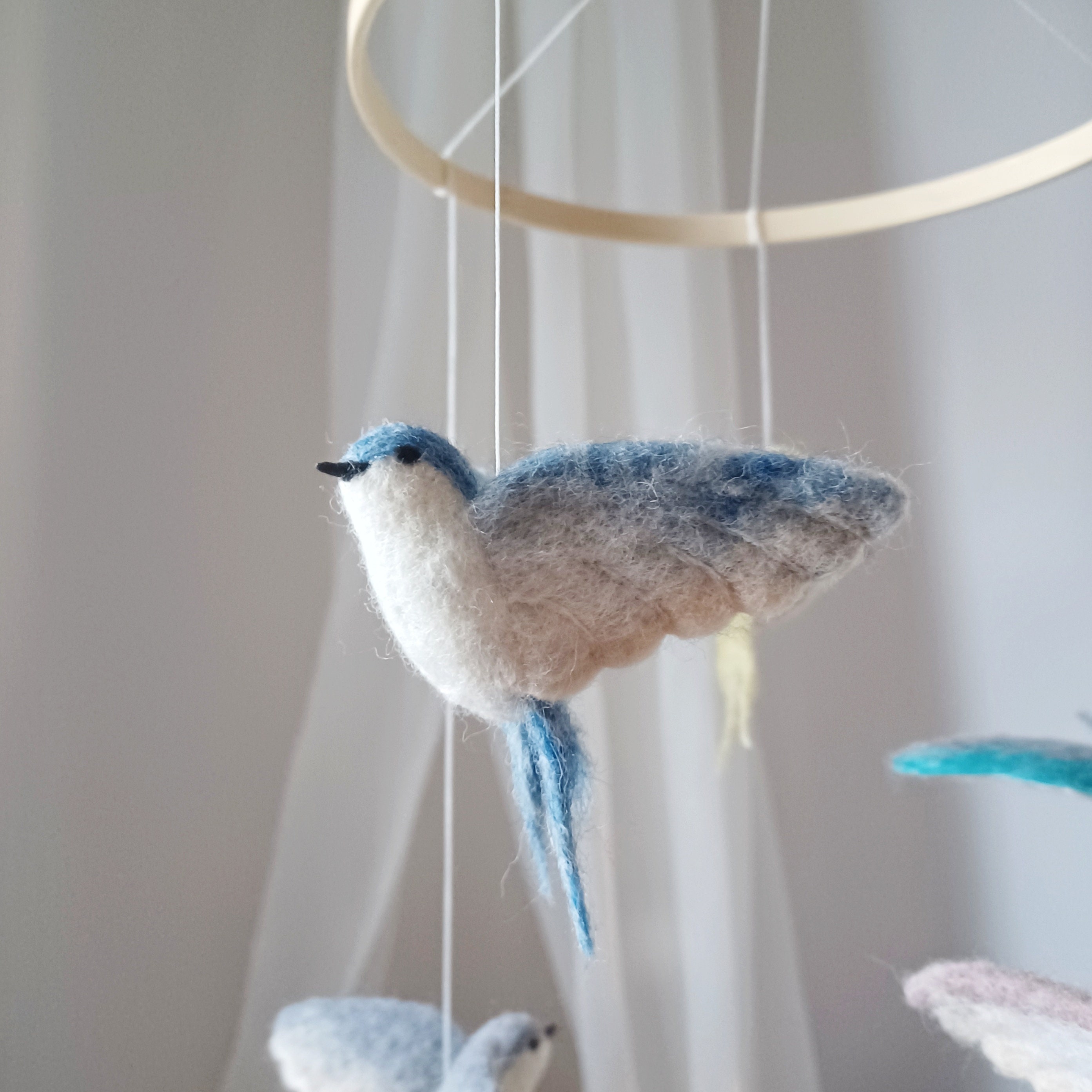 Swallows Baby Mobile Girl Flying Birds Baby Mobile Woodland Bird Crib ...