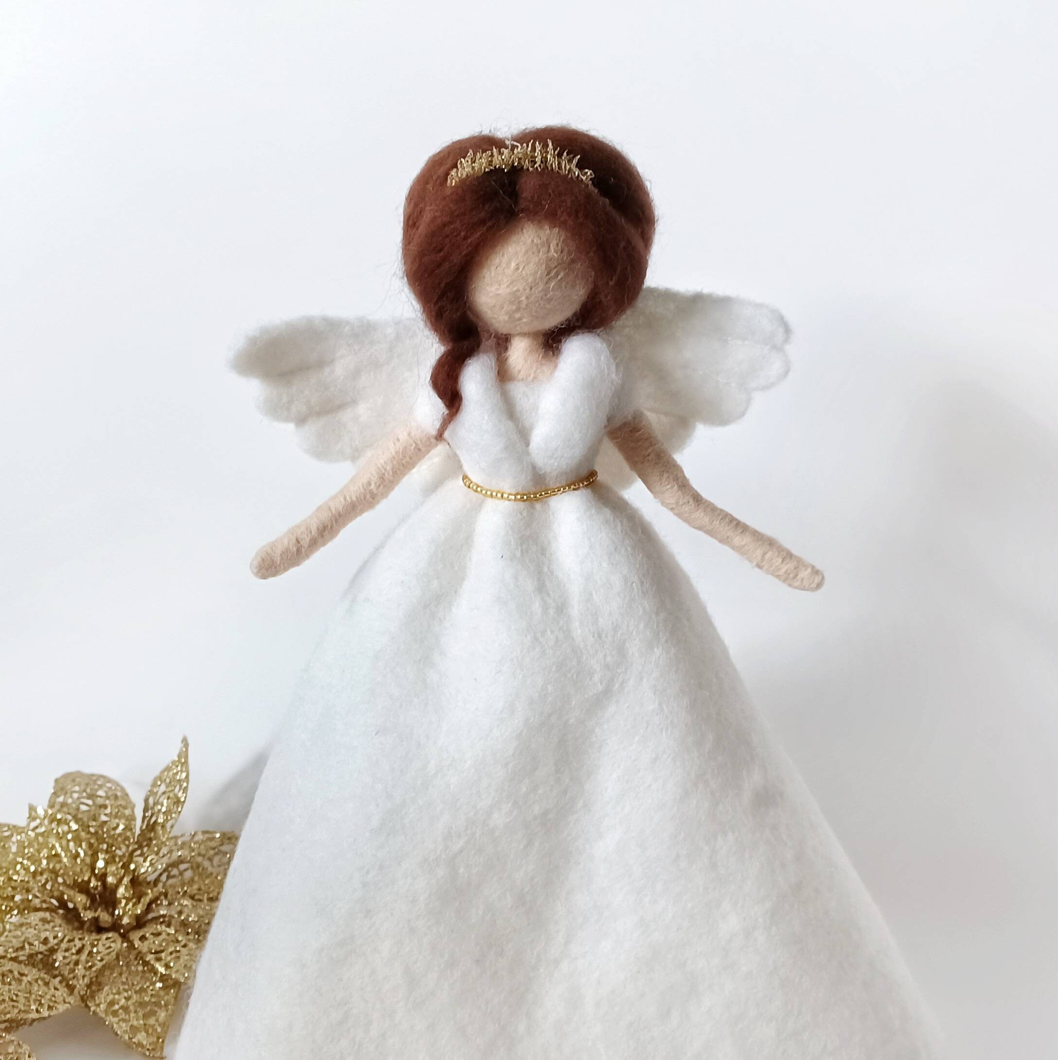 Topper Albero Di Natale Angelo Argentato Con Gonna Fantasia – 29 Cm, Design Gisela Graham - 4