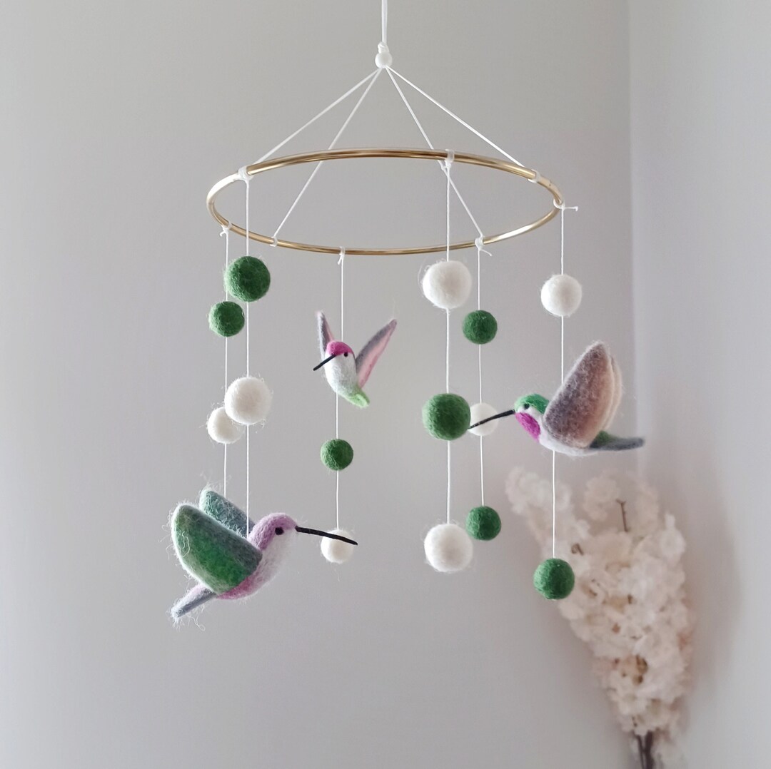 Hummingbird Mobile Baby Mobile Girl Felt Bird Mobile Crib Mobile