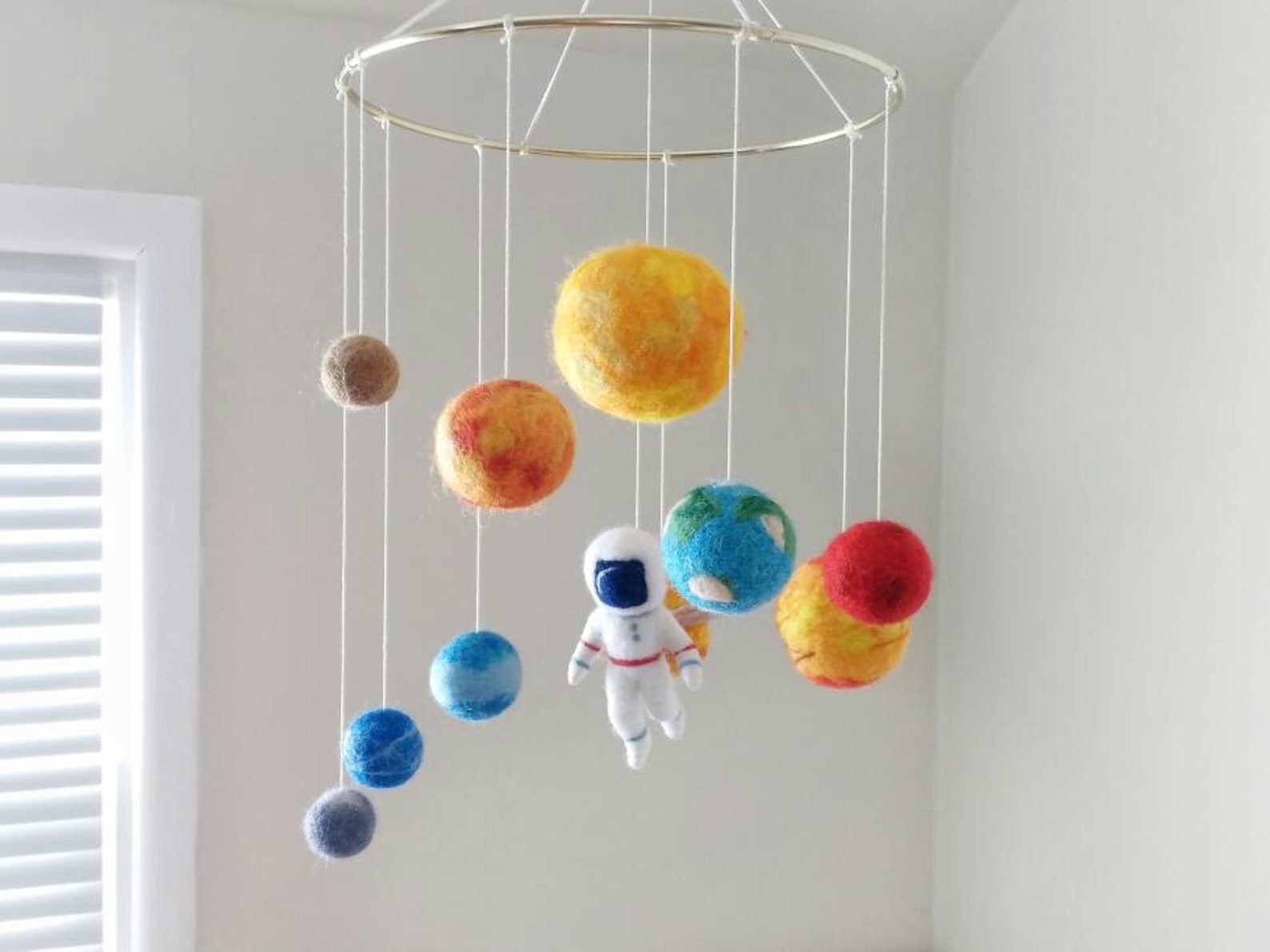 Solar System Mobile Crib Felt Mobile Nursery Astronaut Etsy UK