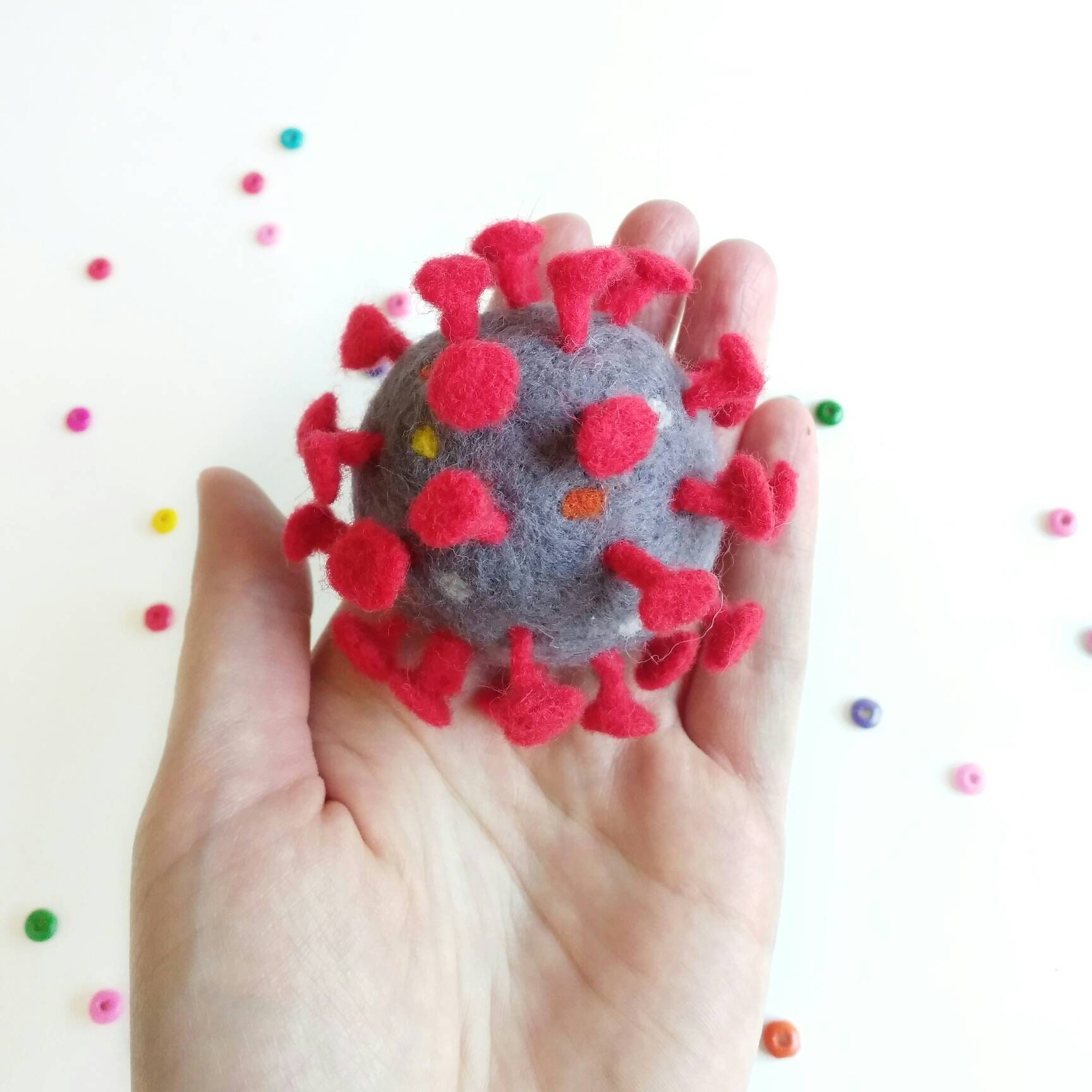 Needle Felted Virus Toy Stuffed Virus Model Cute Virus Etsy Canada