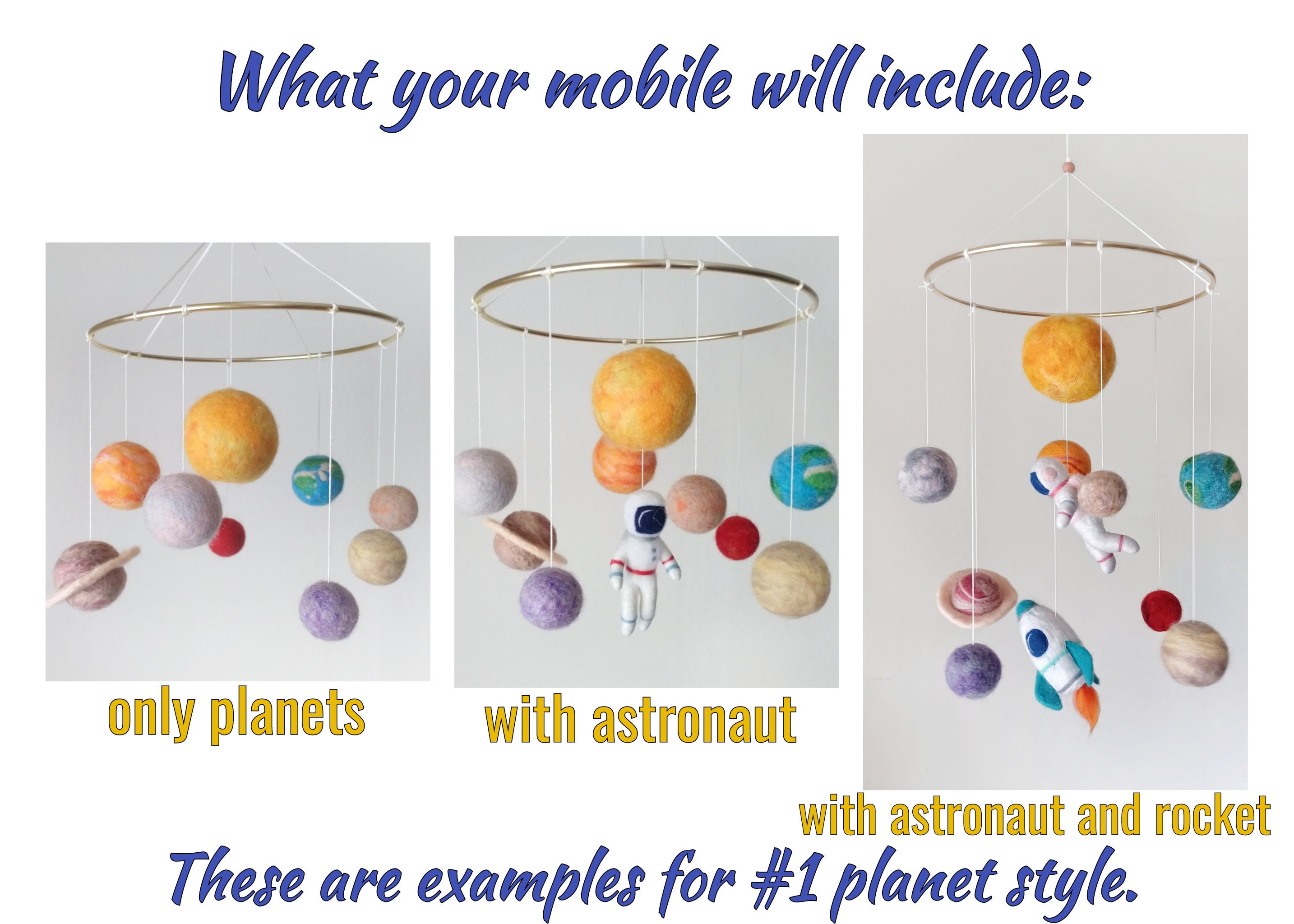 Solar System Mobile Crib Pastel Space Mobile Nursery Planet Mobile Baby ...