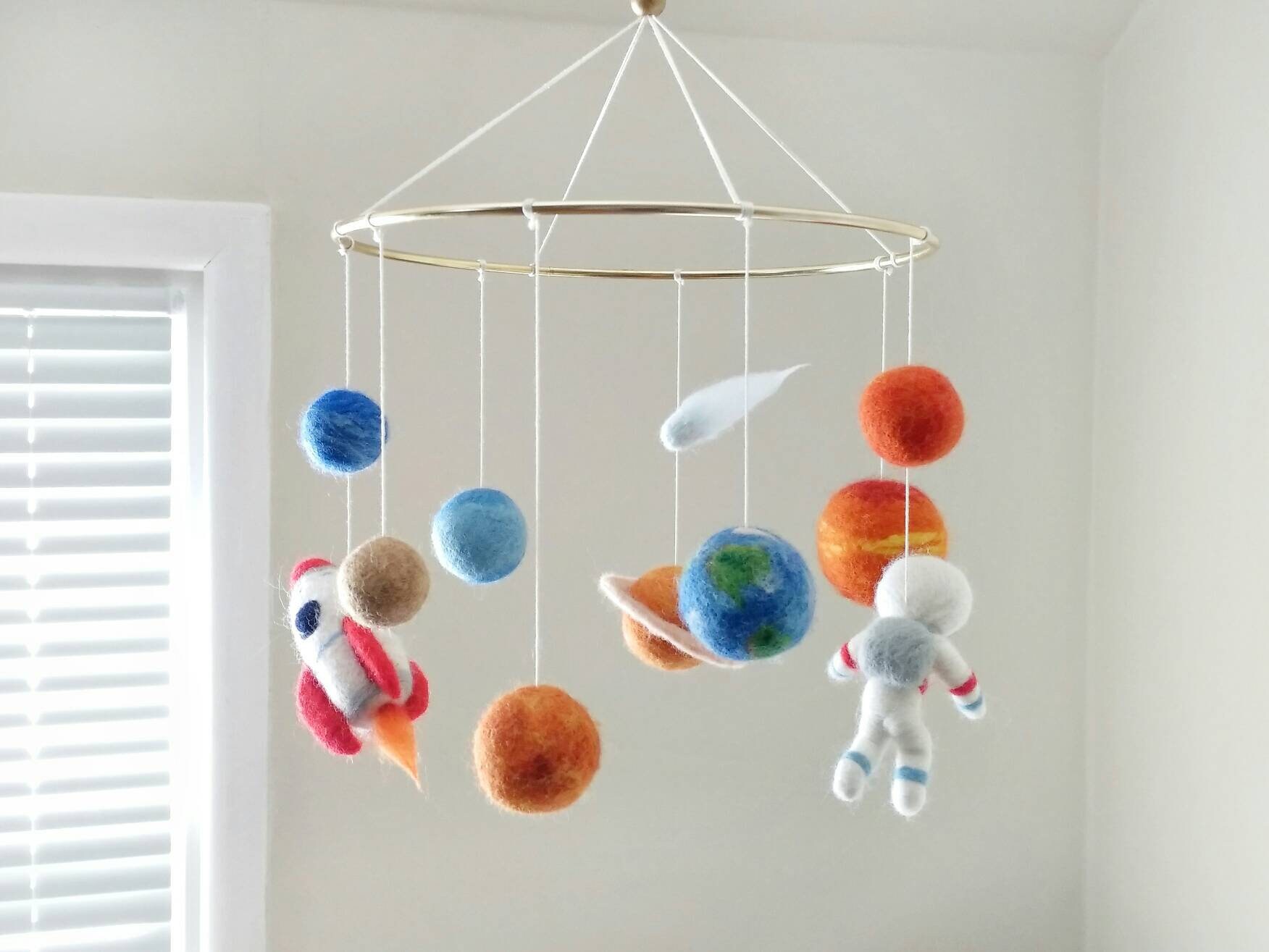 Solar system mobile baby Space mobile nursery Felt Etsy
