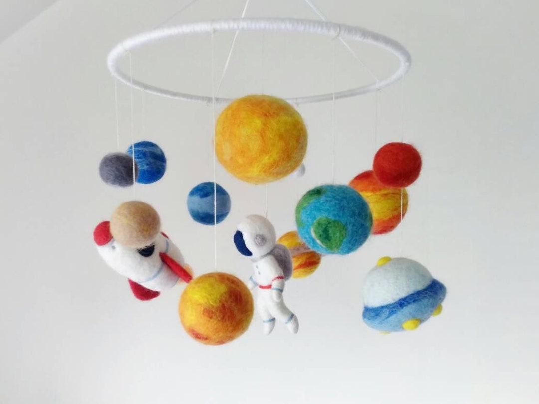 Solar System Mobile Crib Felt Planets Mobile Nursery Astronaut Mobile ...
