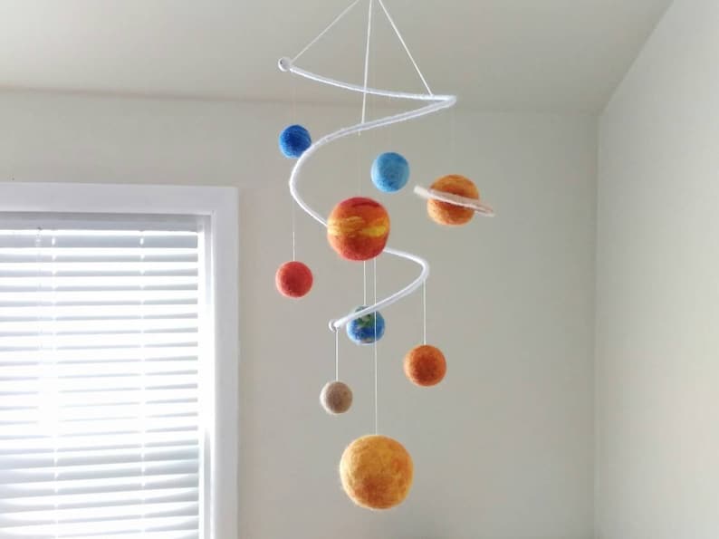 Solar System Mobile Nursery Space Mobile Baby Boy Felt Etsy