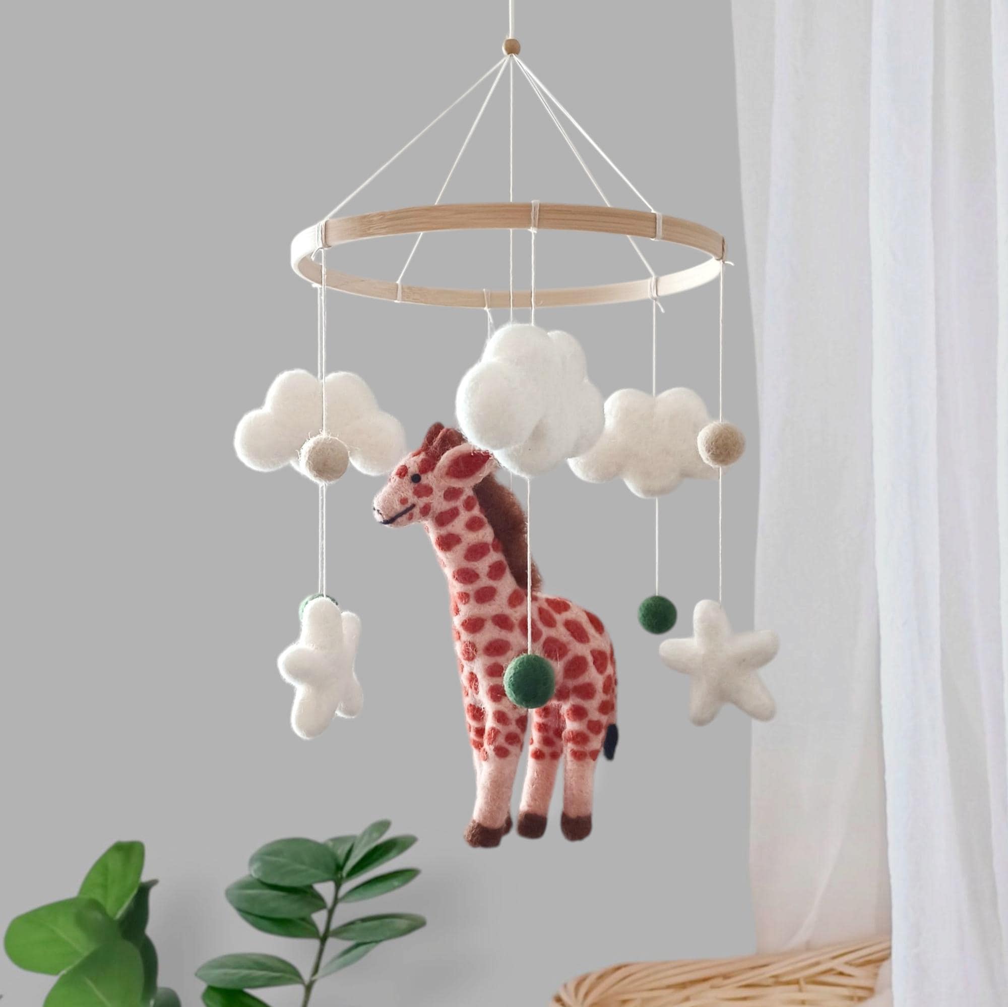 Giraffe Mobile Safari Baby Mobile Boy Giraffe Crib Mobile Girl Cloud
