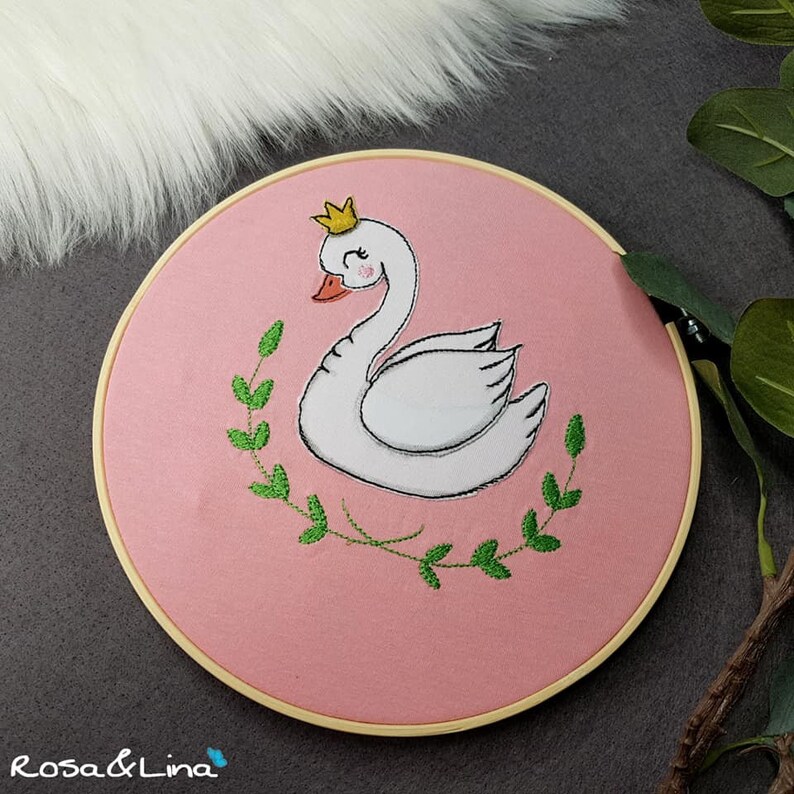 Embroidery File Swan Princess Etsy