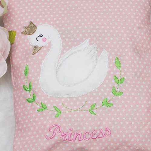 Flower Crown Swan Machine Embroidery File Design 5x7 Inch Etsy