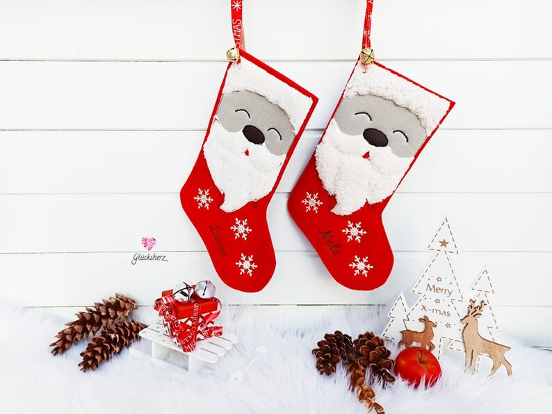 Stickdatei Filz Nikolausstiefel ITH Weihnachtsmann