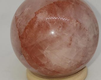 Hematoid Quartz Sphere 407g • Fire Quartz Crystal Ball 66.4mm