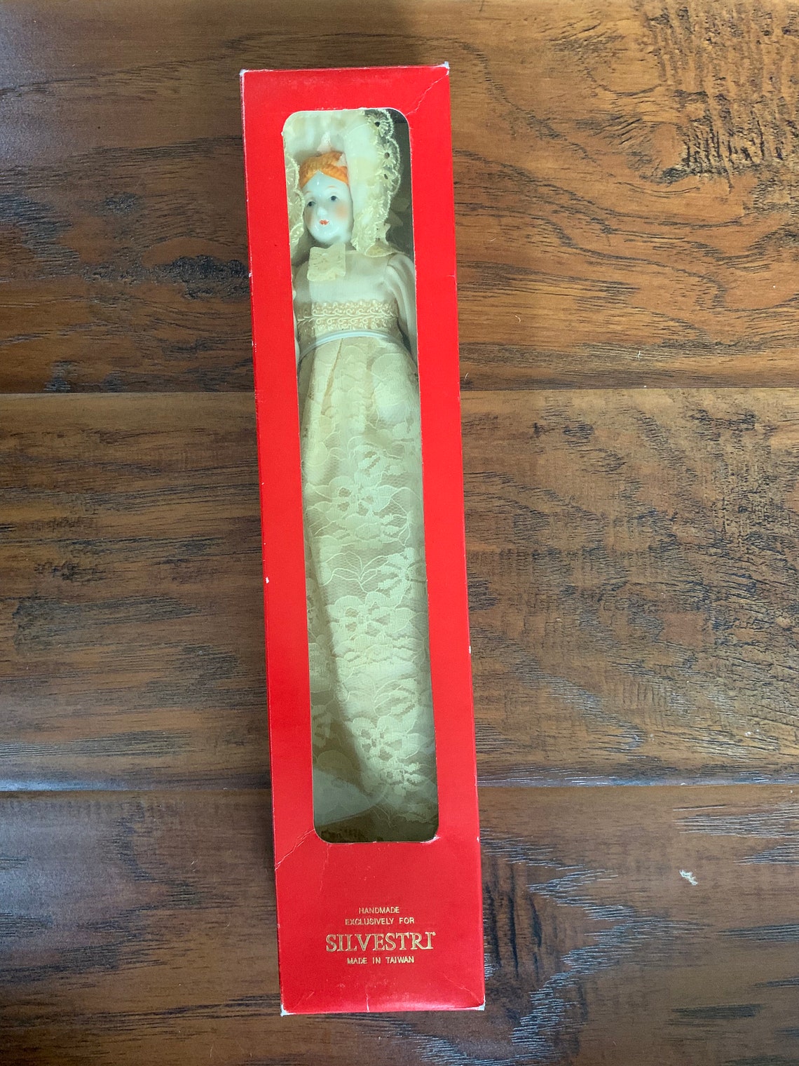 Vintage Silvestri Porcelain Doll Ornament 9 In Box Etsy