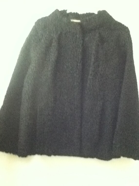 Women's Vintage 40's Black Curly Lambswool Jacket
