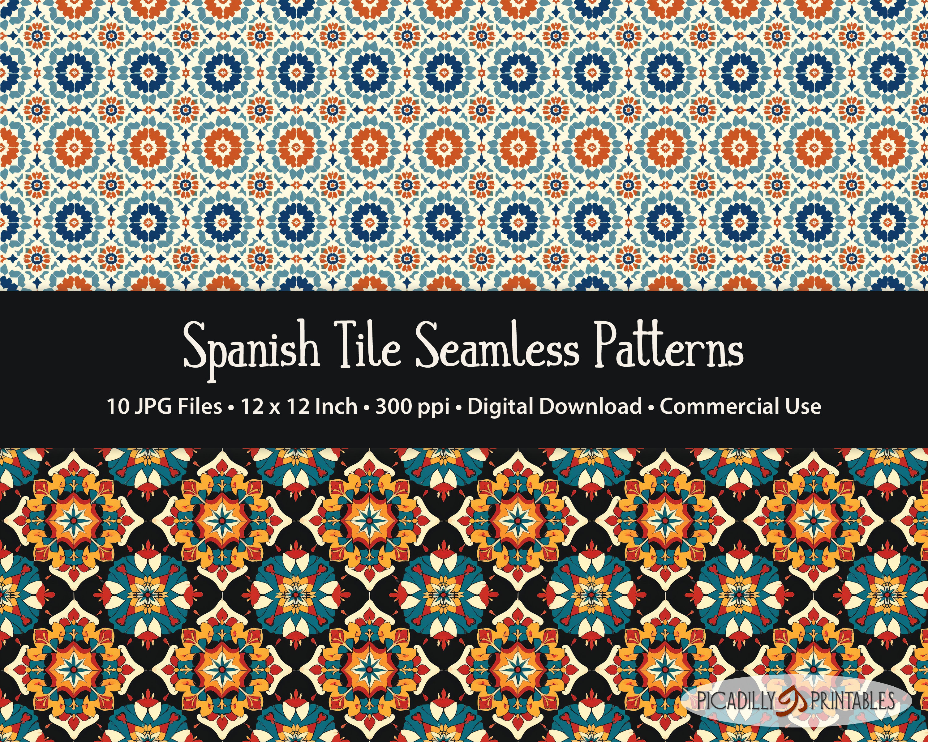 Spanish Abstract Pattern Spanish Tile Seamless Patterns for Wallpapers, Textiles, Wrapping Paper ...