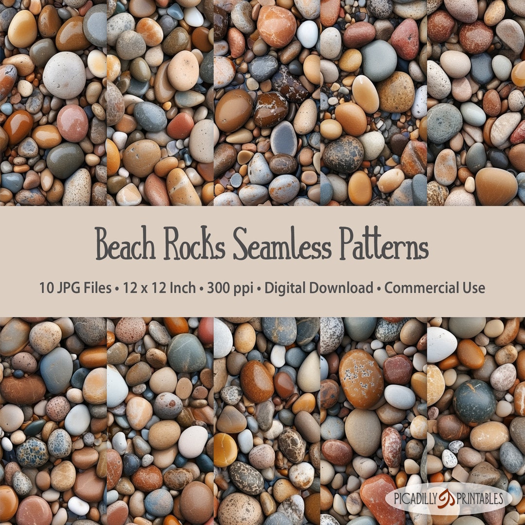 Pnw Rocks Beach Rocks Seamless Patterns - 10 JPG Images of Wet PNW Rocks ...