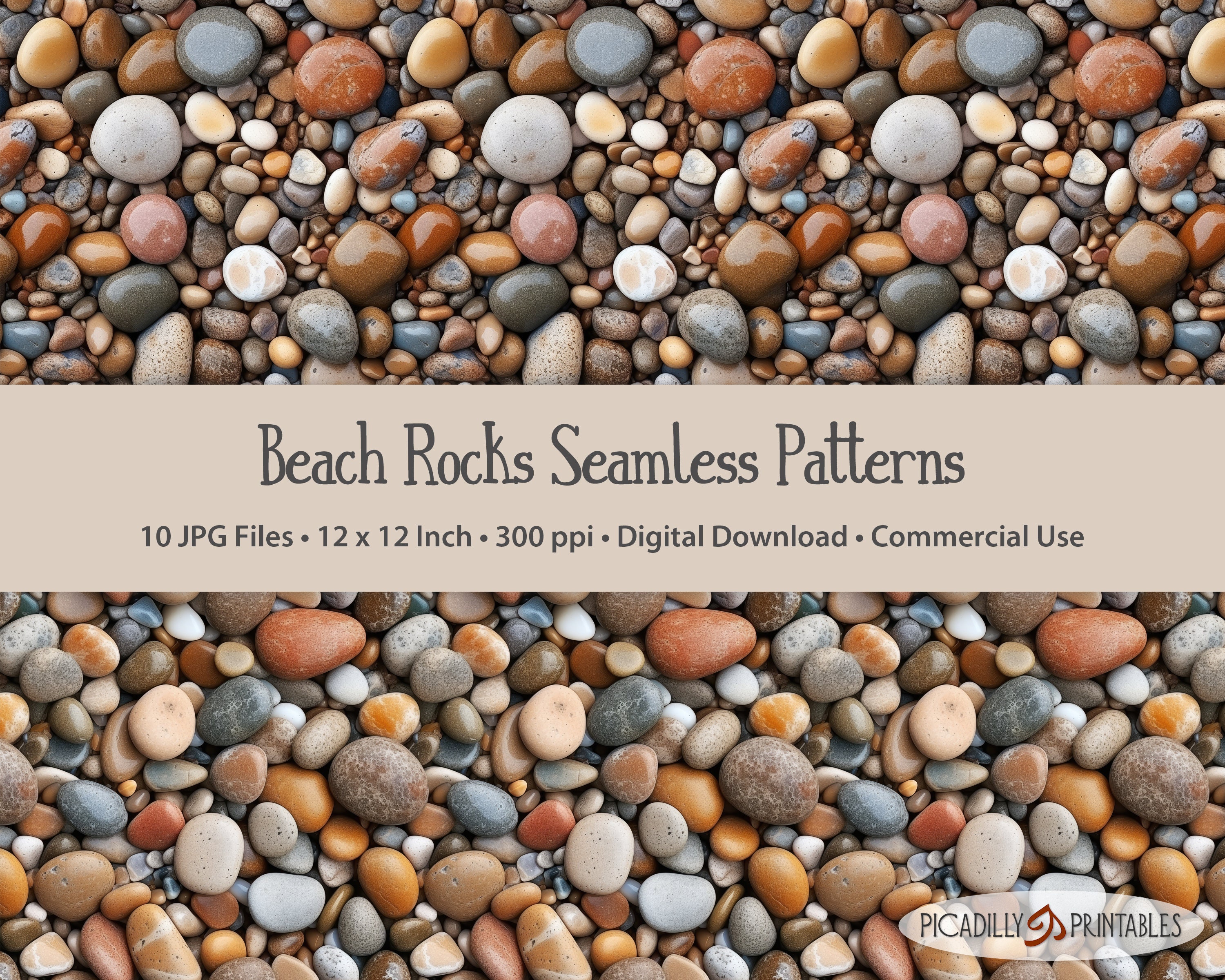 Pnw Rocks Beach Rocks Seamless Patterns - 10 JPG Images of Wet PNW Rocks ...
