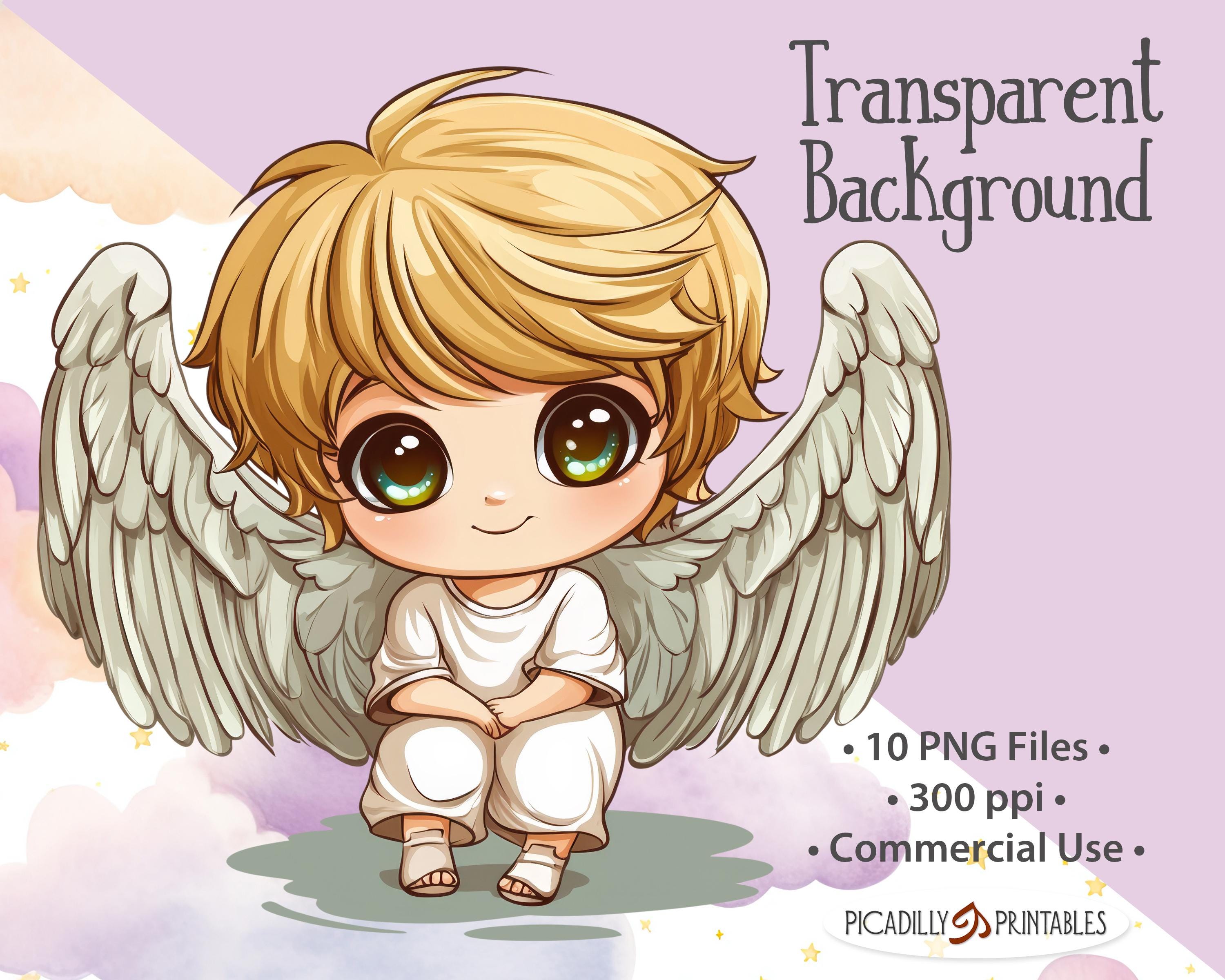 Chibi Angels Clip Art - 10 PNG Files With Transparent Backgrounds - 300 ...
